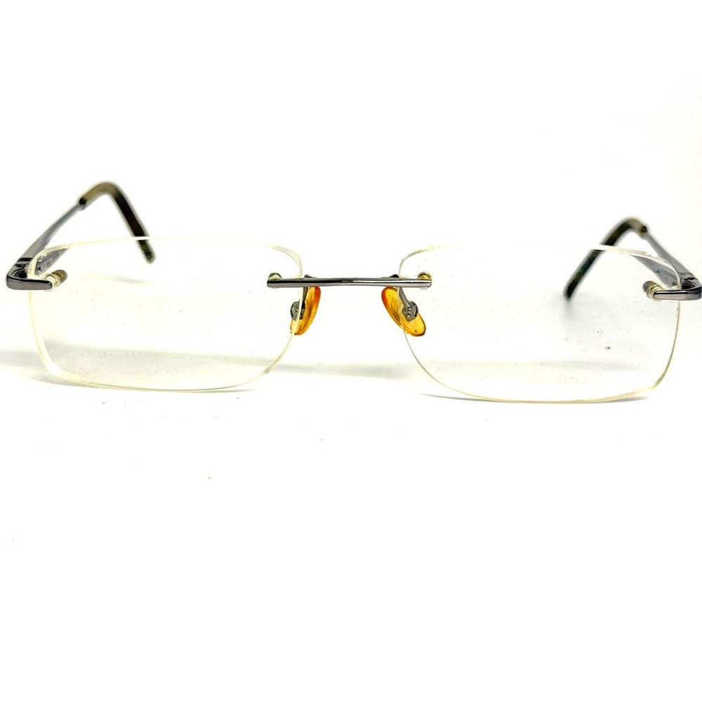 Carrera by Safilo Rimless Eyeglasses Gunmetal Rectangular Frames Italy H6313